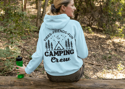 C & Win Sports Camping Crew Hoodie Light Blue / S - C & Win Sports